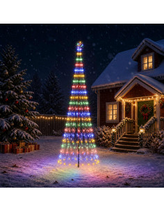 Albero di Natale LED 400 cm 450 LED Multicolore Ferro Nero