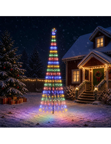 Albero di Natale LED 400 cm 450 LED Multicolore Ferro Nero