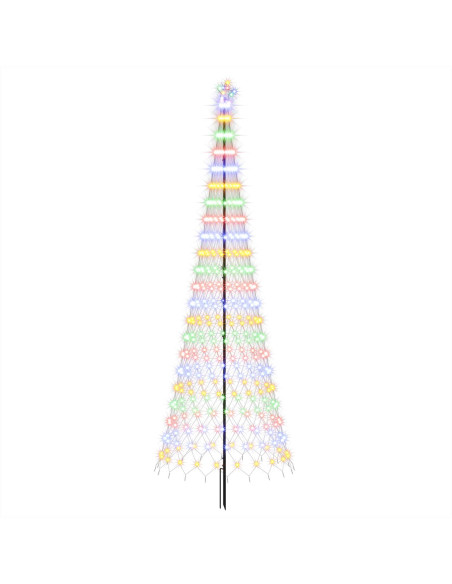 Albero di Natale LED 400 cm 450 LED Multicolore Ferro Nero