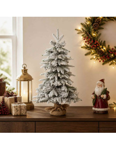 Albero di Natale Mini 60 cm PVC e PE Verde e Bianco