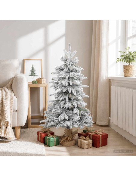 Albero di Natale Mini 90 cm PVC e PE Verde e Bianco