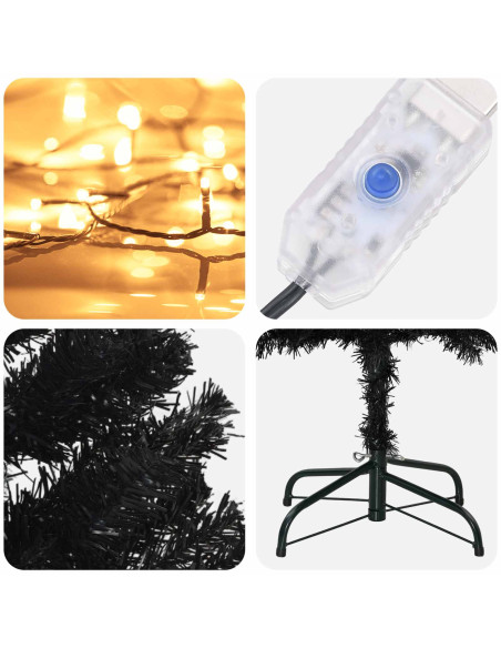 Albero di Natale Artificiale Sottile 180 cm 300 LED
