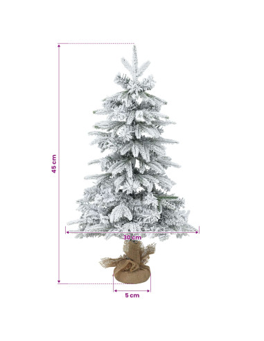 Albero di Natale Mini 45 cm PVC e PE Verde e Bianco