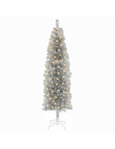Albero di Natale Artificiale Sottile 180 cm 300 LED