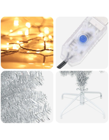 Albero di Natale Artificiale Sottile 180 cm 300 LED