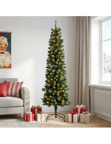 Albero di Natale Artificiale Sottile 210 cm 300 LED