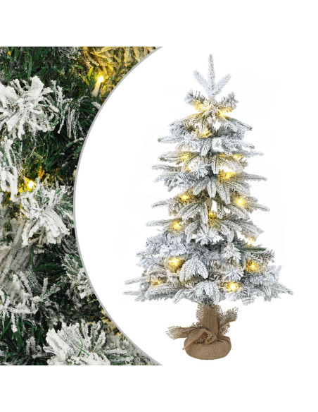 Albero di Natale Mini 90 cm 50 LED Bianco caldo PVC e PE