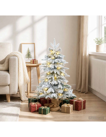 Albero di Natale Mini 90 cm 50 LED Bianco caldo PVC e PE