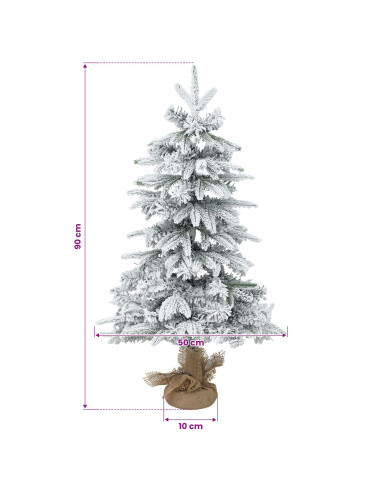 Albero di Natale Mini 90 cm PVC e PE Verde e Bianco