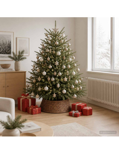 Collare per Albero di Natale Rotondo Marrone Ø 75 x 25 cm