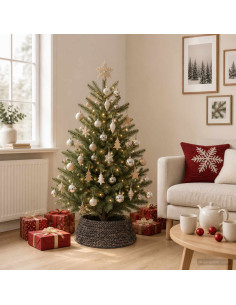 Collare per Albero di Natale Rotondo Nero Ø 45 x 22 cm