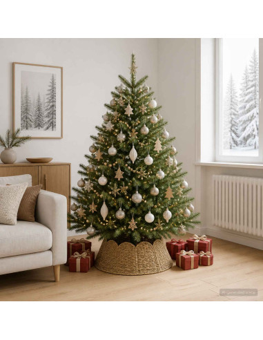 Collare per Albero di Natale Rotondo Naturale Ø 75 x 25 cm