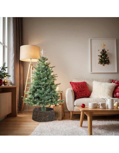 Collare per Albero di Natale Rotondo Nero 60 x 60 x 22 cm