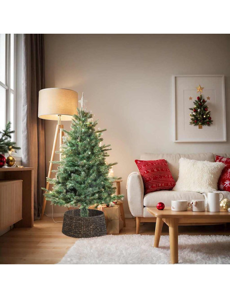 Collare per Albero di Natale Rotondo Nero 60 x 60 x 22 cm