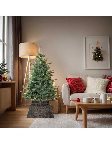 Collare per Albero di Natale Quadrato Nero 70 x 70 x 28 cm