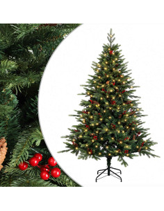 Albero di Natale Artificiale con Rami Pieghevoli 240 cm 300 LED