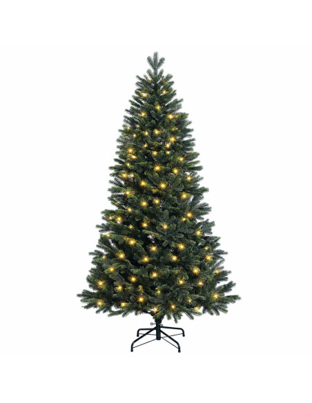 Albero di Natale Artificiale con Rami Pieghevoli 180 cm 300 LED
