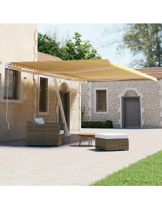 Tenda da Sole Autoportante Automatica 600x300 cm Gialla Bianca