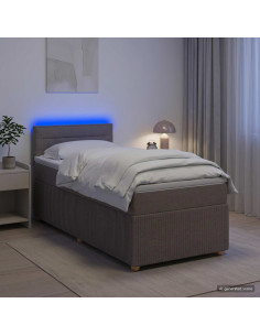 Letto box spring con materasso Tortora 100 x 200 cm Tessuto