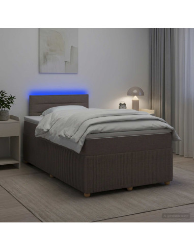 Letto box spring con materasso Tortora 120 x 200 cm Tessuto