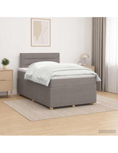 Letto box spring con materasso Tortora 120 x 200 cm Tessuto