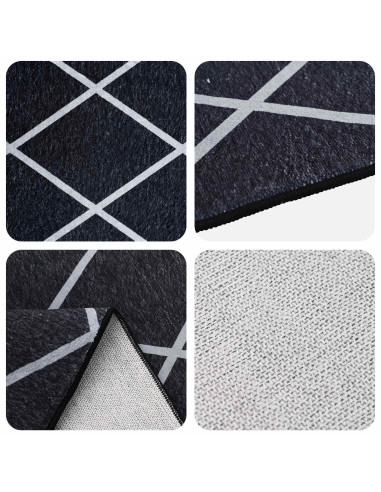 Tappeto ORIZ Motivo a diamante nero 120 x 170 cm