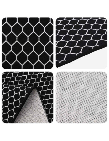 Tappeto ORIZ Motivo a rete nero 240 x 240 cm 100% Poliestere