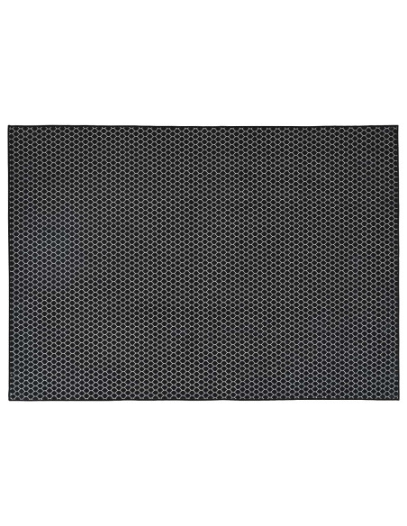 Tappeto ORIZ Motivo a rete nero 140 x 200 cm 100% Poliestere