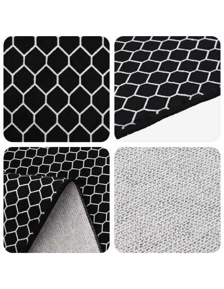 Tappeto ORIZ Motivo a rete nero 120 x 170 cm 100% Poliestere