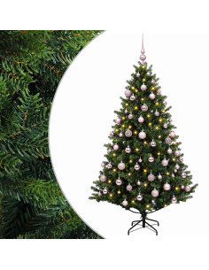 Albero di Natale Artificiale con Palline 210 cm 300 LED