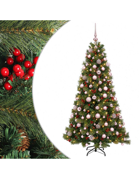 Albero di Natale artificiale con palline 240 cm 300 LED