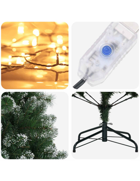 Albero di Natale artificiale 210 cm 300 LED Bianco caldo