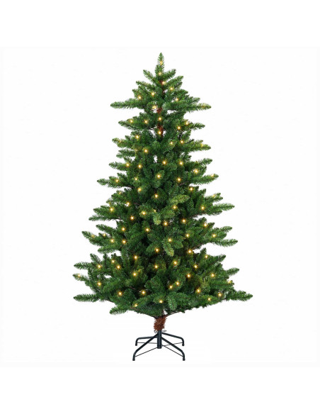Albero di Natale artificiale 180 cm 300 LED Bianco caldo