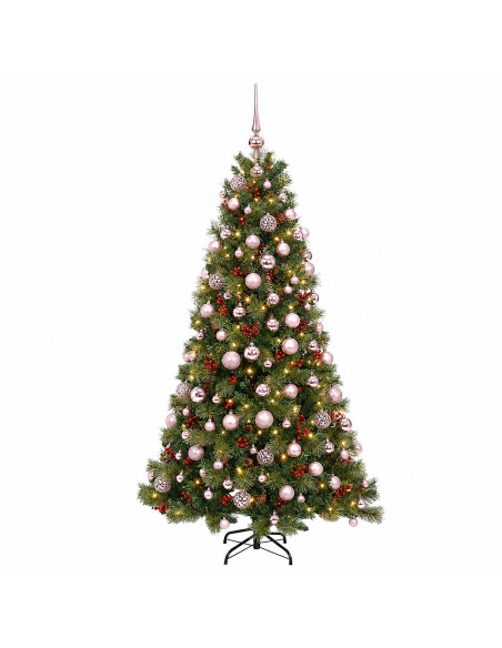 Albero di Natale artificiale con palline 240 cm 300 LED