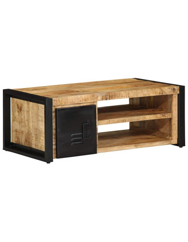 Tavolino da Salotto 90x50x36 cm Legno Massello di Mango Grezzo