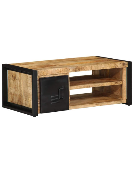 Tavolino da Salotto 90x50x36 cm Legno Massello di Mango Grezzo