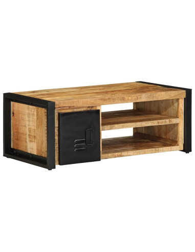 Tavolino da Salotto 90x50x36 cm Legno Massello di Mango Grezzo