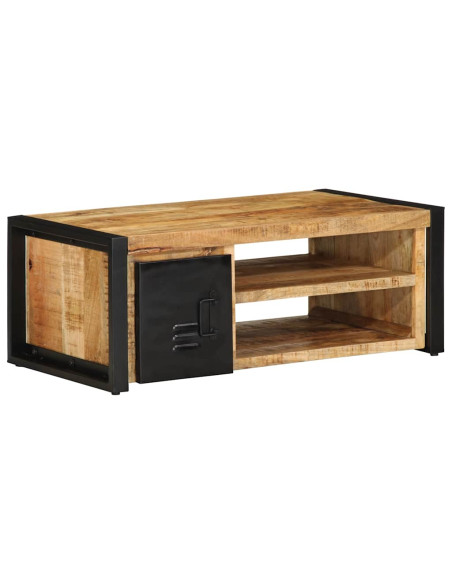 Tavolino da Salotto 90x50x36 cm Legno Massello di Mango Grezzo