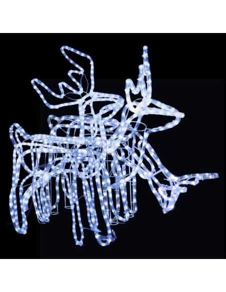 Set Figure Renne Natalizie 3 pz Bianco Freddo