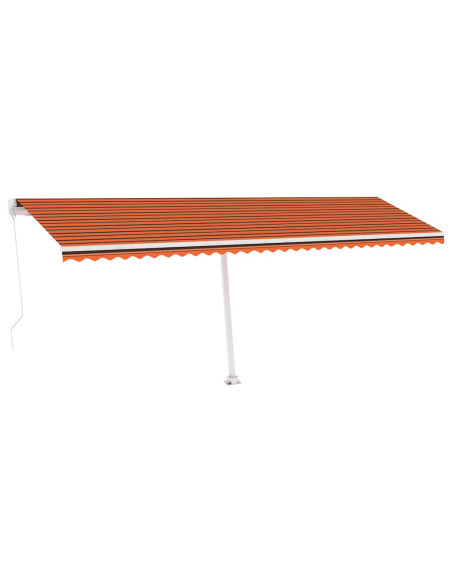 Tenda da Sole Retrattile Manuale LED 600x300 cm Arancio Marrone