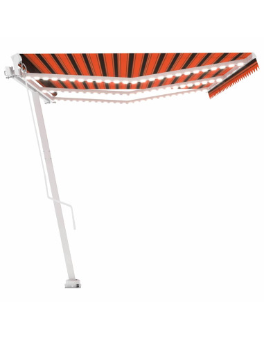 Tenda da Sole Retrattile Manuale LED 600x300 cm Arancio Marrone