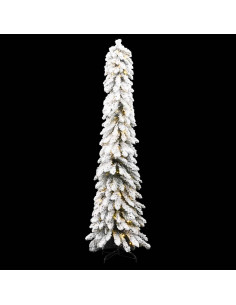 Albero di Natale Artificiale con 100 LED e Neve Floccata 180 cm