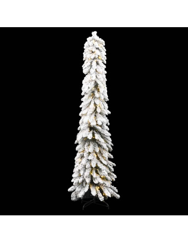 Albero di Natale Artificiale con 100 LED e Neve Floccata 180 cm