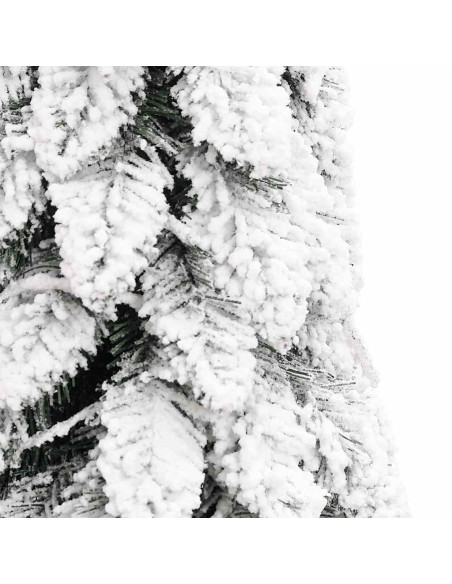 Albero di Natale Artificiale con 100 LED e Neve Floccata 180 cm