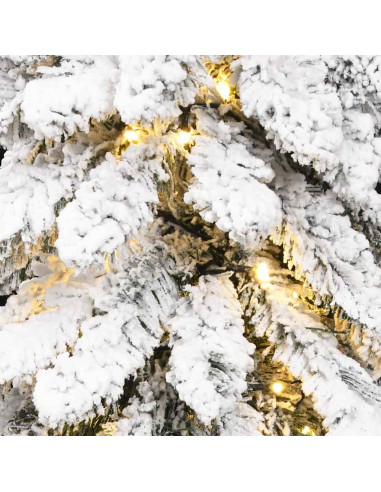 Albero di Natale Artificiale con 100 LED e Neve Floccata 180 cm