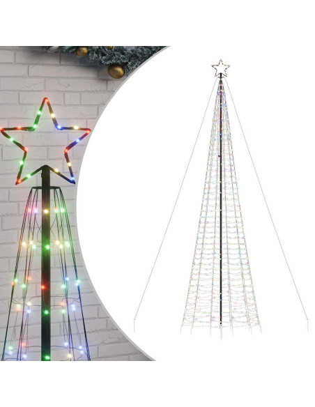 Albero di Natale a LED con Punte 1534 LED Colorato 500 cm