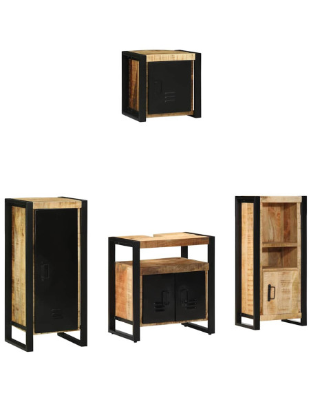 Set di mobili per il bagno 4 pcs Legno di mango massello