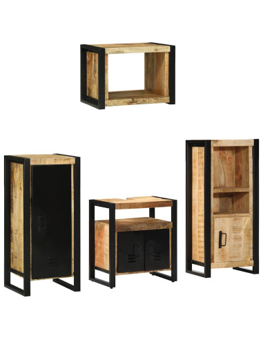 Set di mobili per il bagno 4 pcs Legno di mango massello