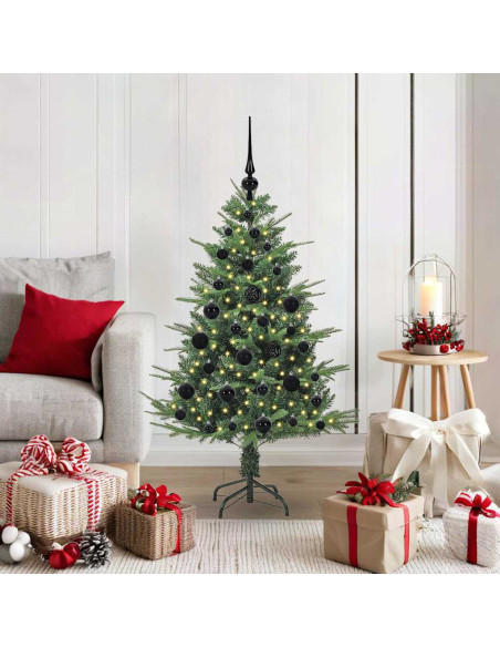 Albero di Natale Artificiale Pre-illuminato con Set di Palline