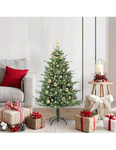 Albero di Natale Artificiale Pre-illuminato con Set di Palline